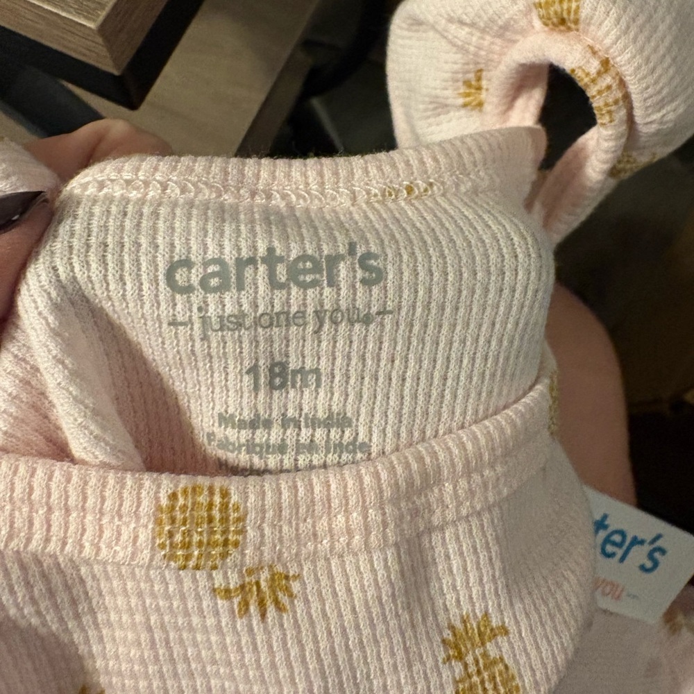 Carter's Pink and Gold Pineapple Romper
